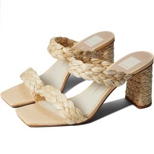 NWOT Dolce Vita Women's Paily Heeled Sandal in Vanilla Raffia
